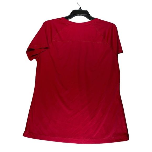 Danskin Now Womens Red V-Neck Active Size XL T-shirt Activewear Loose - Picture 2 of 7